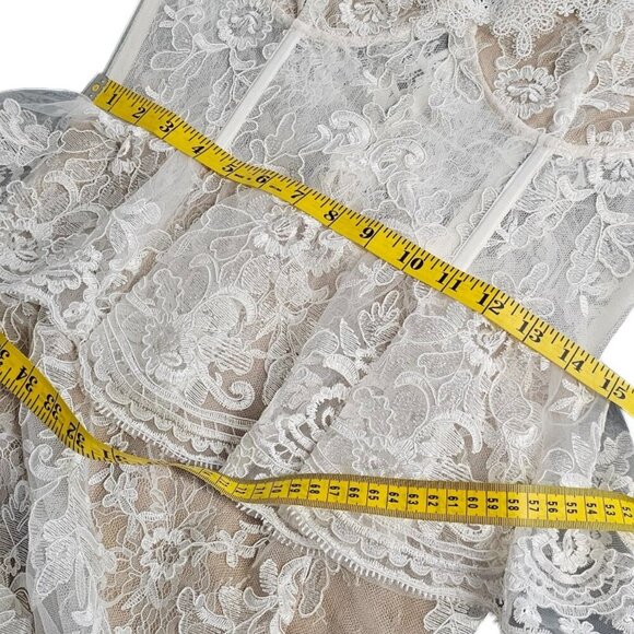 V. Chapman Ophilia Dress, White, Lace, Corset, Sheer, Embroidered, Size 8, NWT - Picture 5 of 11